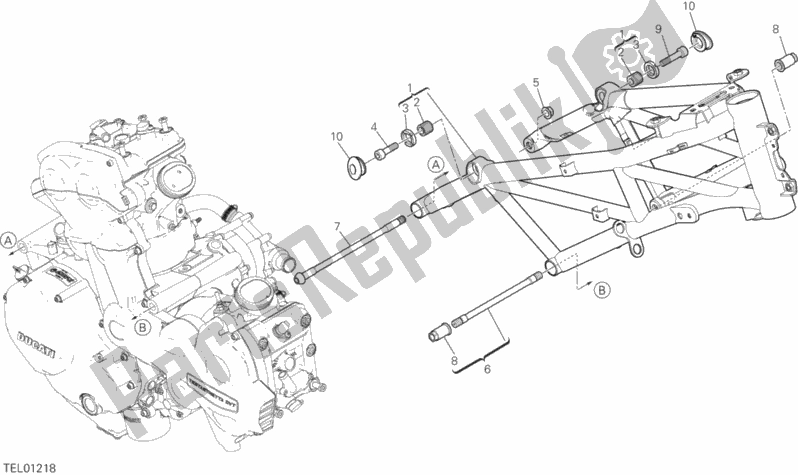 All parts for the Frame of the Ducati Multistrada 1260 Enduro 2020